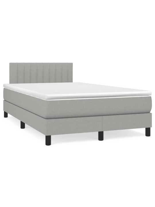Box spring postel s matrací a LED světle šedá 120x190 cm textil