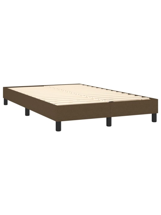 Box spring postel s matrací a led tmavě hnědá 120x190 cm textil