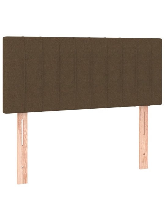 Box spring postel s matrací a led tmavě hnědá 120x190 cm textil