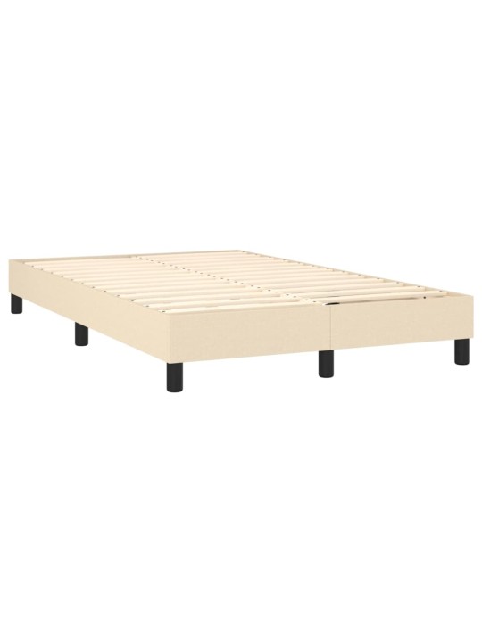 Box spring postel s matrací a led krémová 120x190 cm textil