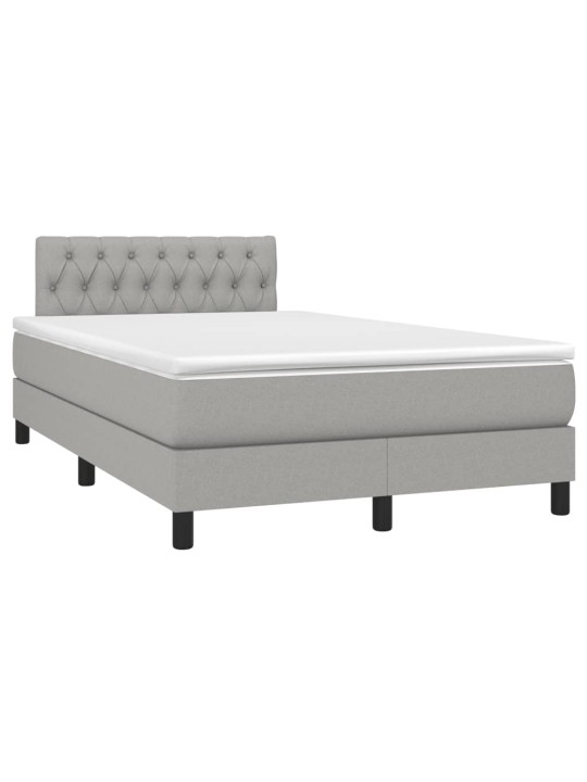 Box spring postel s matrací a LED světle šedá 120x190 cm textil