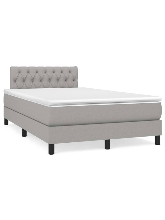 Box spring postel s matrací a LED světle šedá 120x190 cm textil