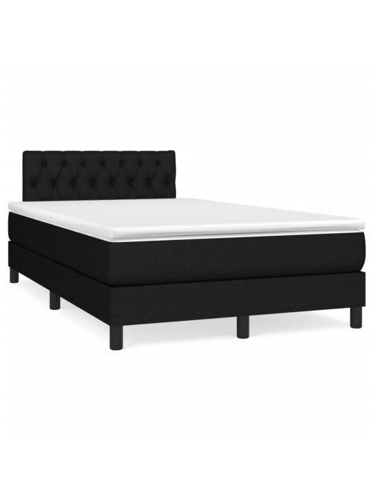Box spring postel s matrací a LED černá 120x190 cm textil