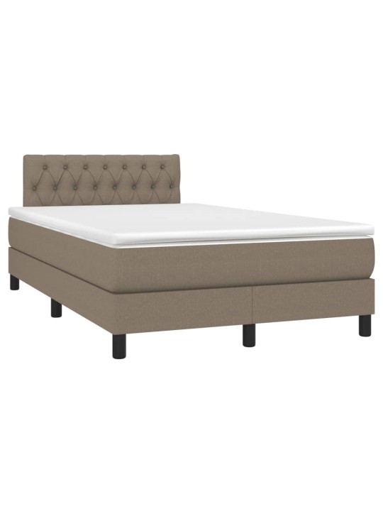 Box spring postel s matrací a led taupe 120x190 cm textil