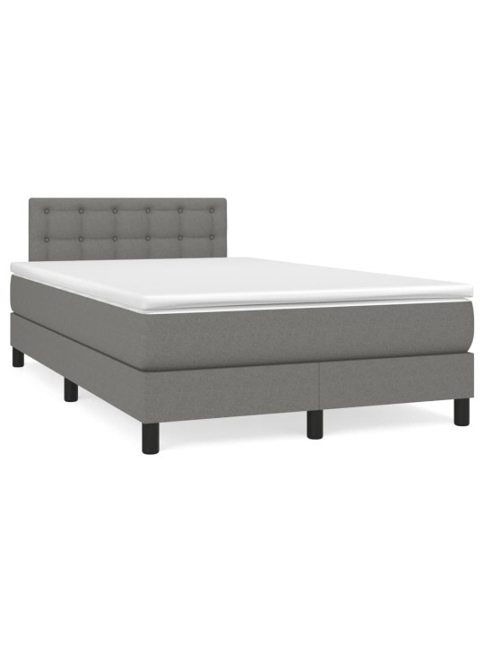 Box spring postel s matrací a LED tmavě šedá 120x190 cm textil