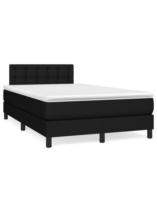 Box spring postel s matrací a LED černá 120x190 cm textil