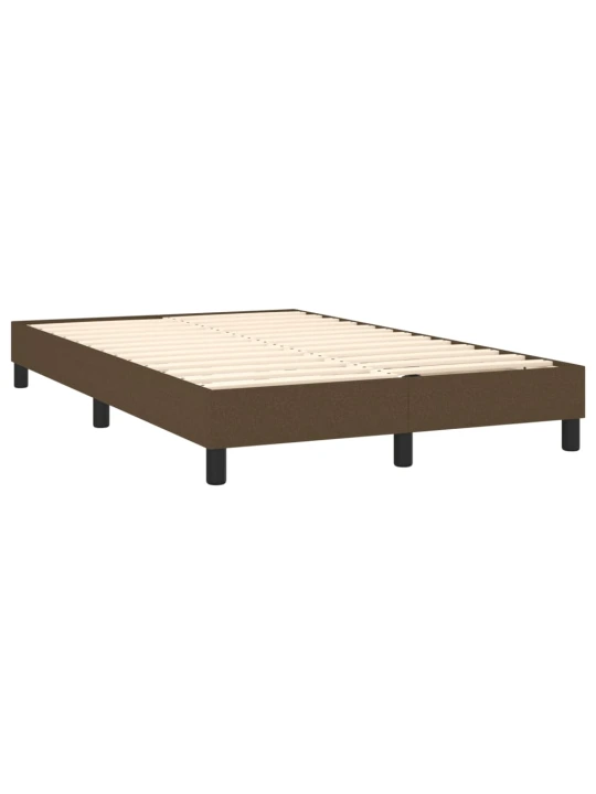 Box spring postel s matrací a led tmavě hnědá 120x190 cm textil