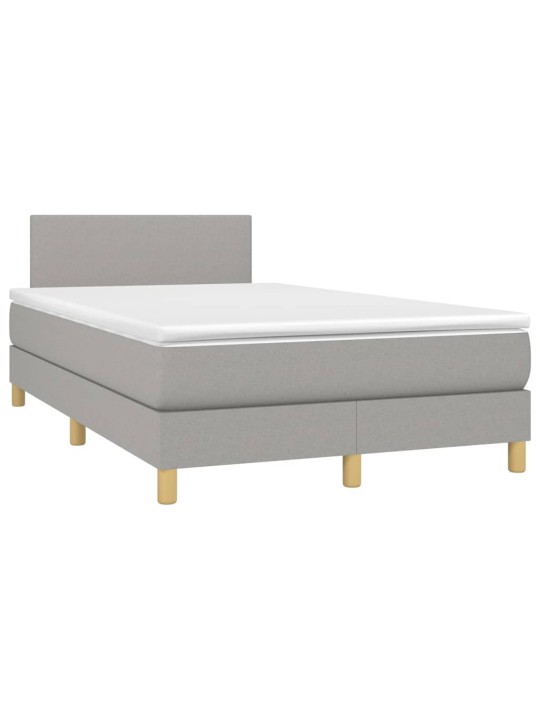 Box spring postel s matrací a LED světle šedá 120x190 cm textil