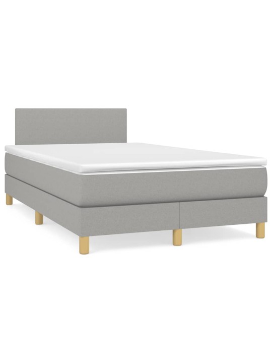 Box spring postel s matrací a LED světle šedá 120x190 cm textil