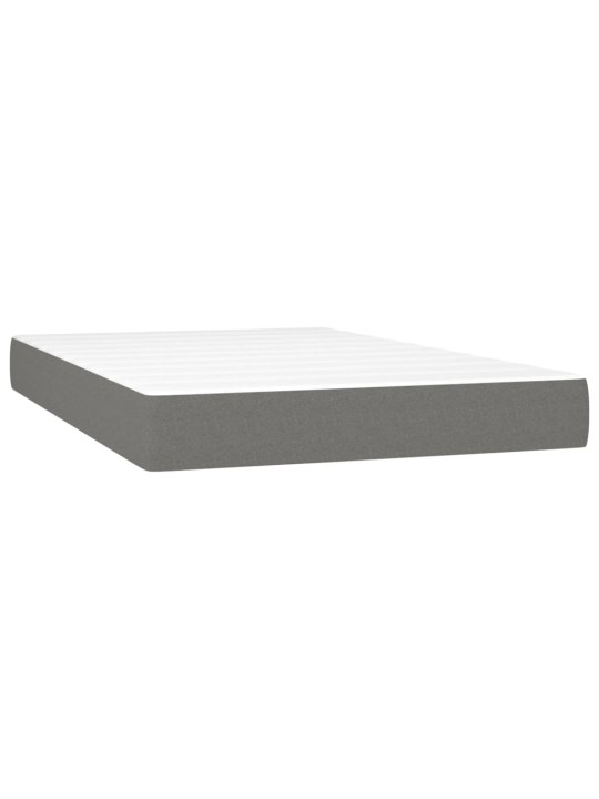 Box spring postel s matrací a LED tmavě šedá 120x190 cm textil