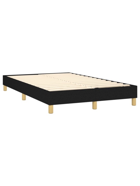Box spring postel s matrací a LED černá 120x190 cm textil