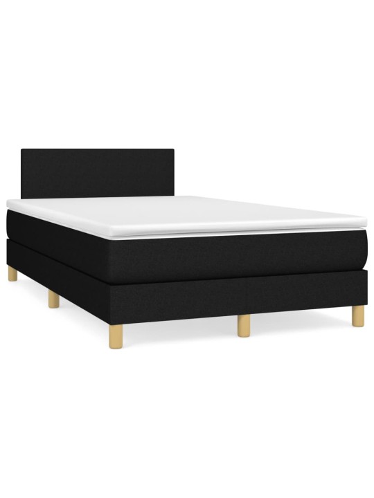 Box spring postel s matrací a LED černá 120x190 cm textil