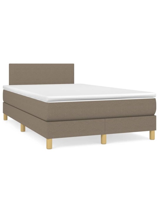 Box spring postel s matrací a led taupe 120x190 cm textil
