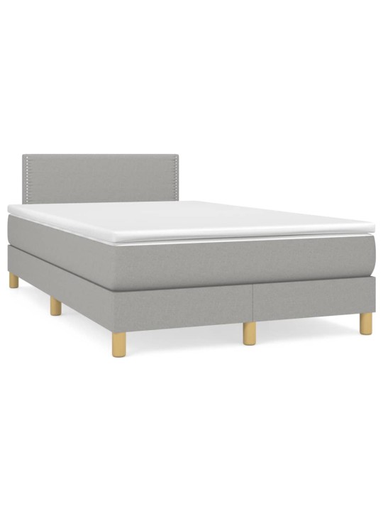 Box spring postel s matrací a LED světle šedá 120x190 cm textil