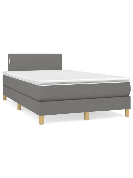 Box spring postel s matrací a LED tmavě šedá 120x190 cm textil