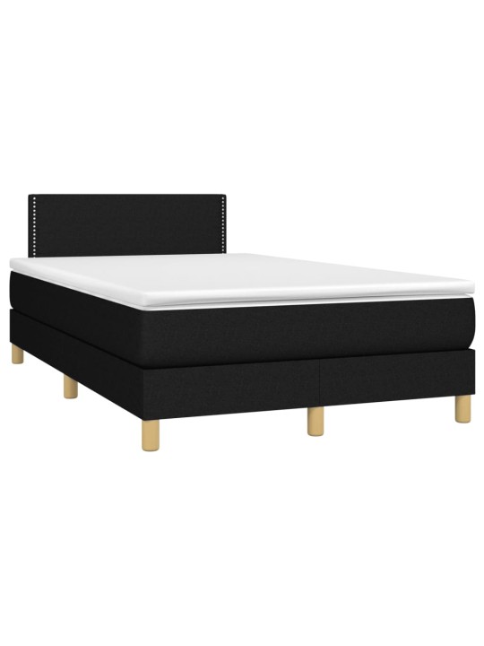 Box spring postel s matrací a LED černá 120x190 cm textil