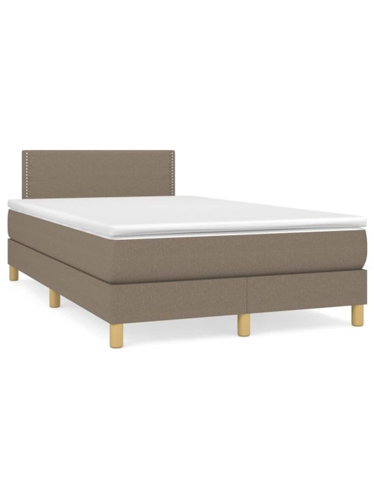 Box spring postel s matrací a led taupe 120x190 cm textil