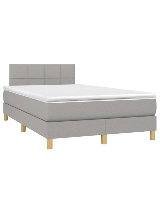 Box spring postel s matrací a LED světle šedá 120x190 cm textil