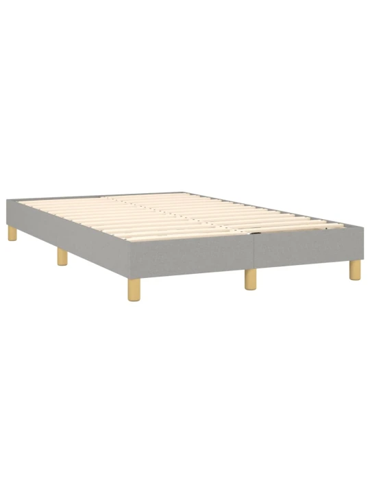 Box spring postel s matrací a LED světle šedá 120x190 cm textil