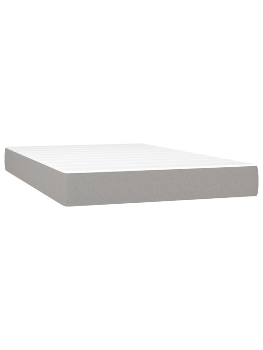 Box spring postel s matrací a LED světle šedá 120x190 cm textil