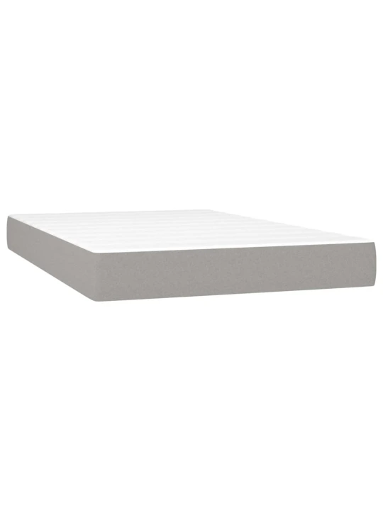 Box spring postel s matrací a LED světle šedá 120x190 cm textil