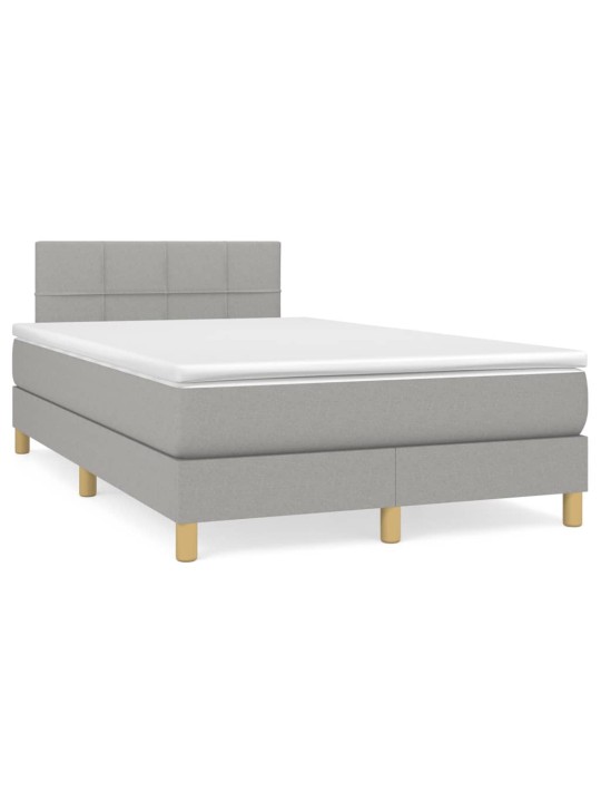 Box spring postel s matrací a LED světle šedá 120x190 cm textil