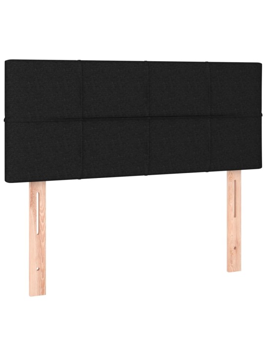 Box spring postel s matrací a LED černá 120x190 cm textil
