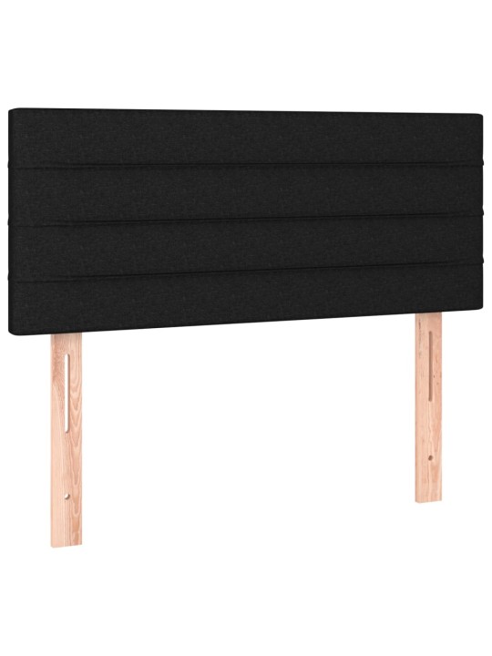 Box spring postel s matrací a LED černá 120x190 cm textil