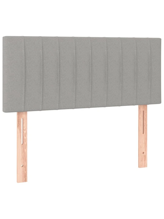 Box spring postel s matrací a LED světle šedá 120x190 cm textil