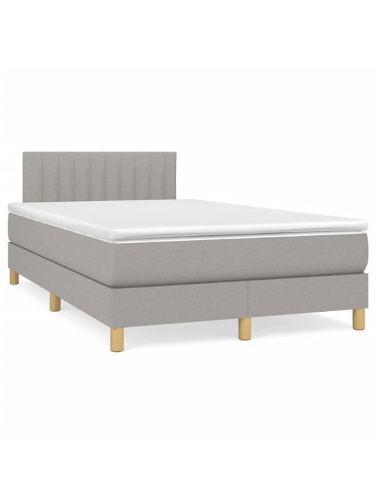 Box spring postel s matrací a LED světle šedá 120x190 cm textil
