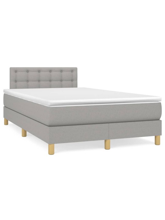 Box spring postel s matrací a LED světle šedá 120x190 cm textil