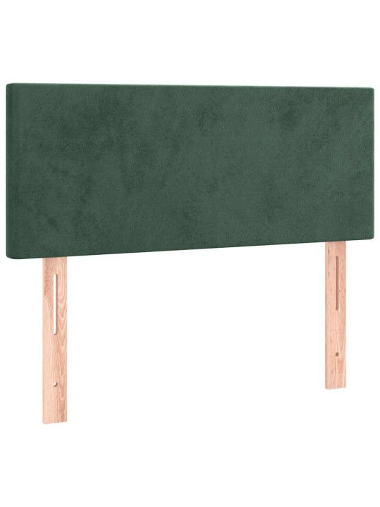Box spring postel s matrací a led tmavě zelená 120x190 cm samet