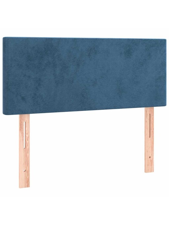 Box spring postel s matrací a led tmavě modrá 120x190 cm samet