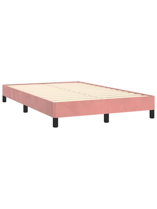 Box spring postel s matrací a led růžová 120 x 190 cm samet
