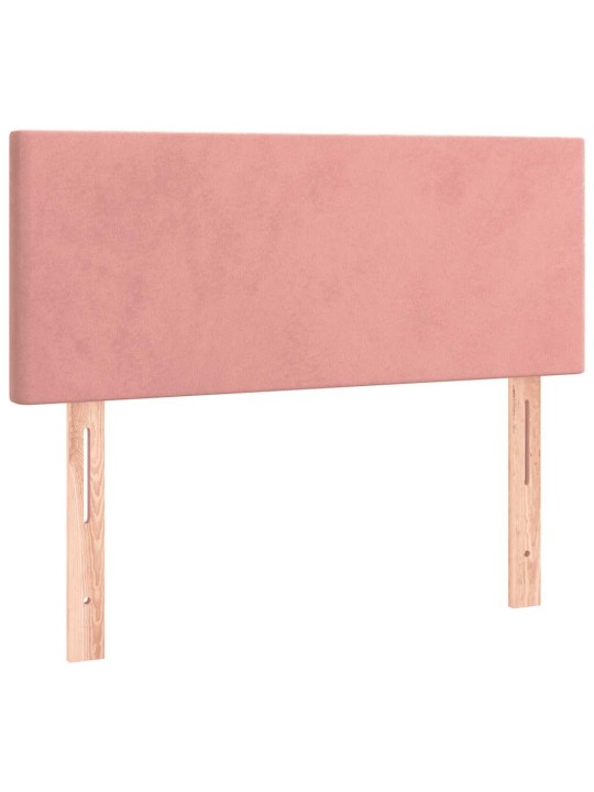 Box spring postel s matrací a led růžová 120 x 190 cm samet