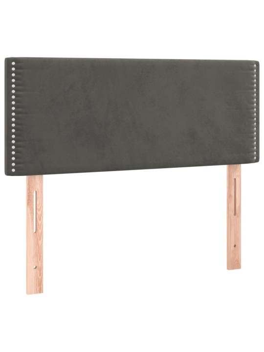 Box spring postel s matrací a LED tmavě šedá 120 x 190 cm samet