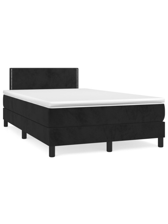 Box spring postel s matrací a LED černá 120 x 190 cm samet
