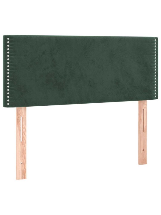 Box spring postel s matrací a led tmavě zelená 120x190 cm samet