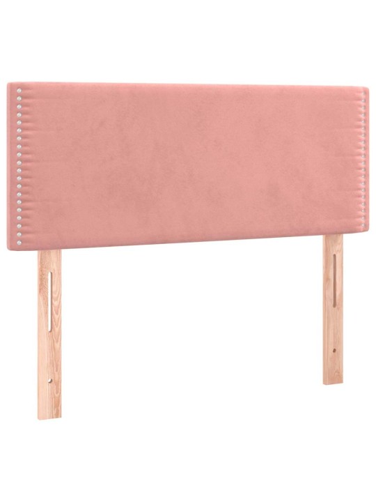 Box spring postel s matrací a led růžová 120 x 190 cm samet