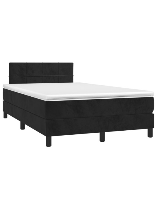 Box spring postel s matrací a LED černá 120 x 190 cm samet