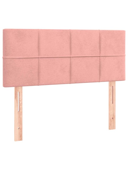 Box spring postel s matrací a led růžová 120 x 190 cm samet