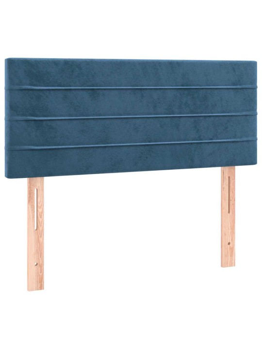 Box spring postel s matrací a led tmavě modrá 120x190 cm samet