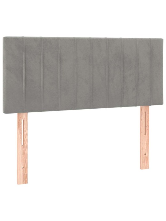 Box spring postel s matrací a led světle šedá 120x190 cm samet