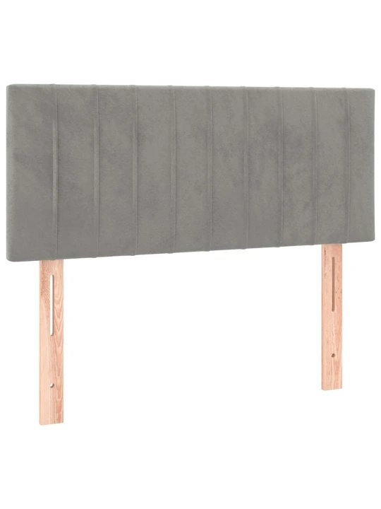 Box spring postel s matrací a led světle šedá 120x190 cm samet