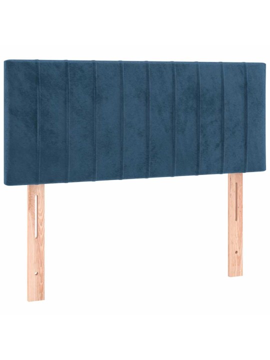 Box spring postel s matrací a led tmavě modrá 120x190 cm samet