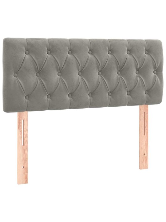 Box spring postel s matrací a led světle šedá 120x190 cm samet