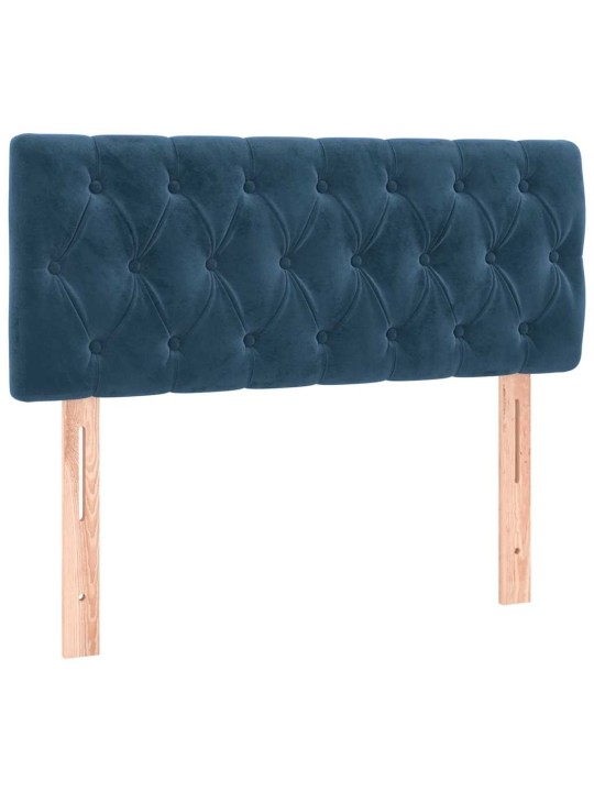 Box spring postel s matrací a led tmavě modrá 120x190 cm samet