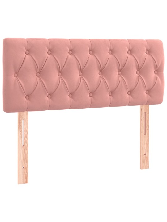 Box spring postel s matrací a led růžová 120 x 190 cm samet