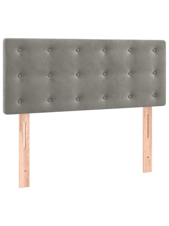 Box spring postel s matrací a led světle šedá 120x190 cm samet