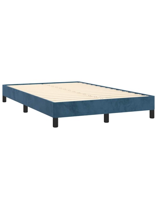 Box spring postel s matrací a led tmavě modrá 120x190 cm samet